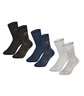 Pack 3 Socks Ungaro Black/Print-Navy/Print-Grey/Print